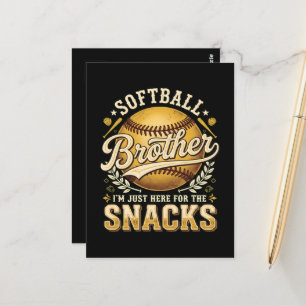 Cartão Postal Irmão de Softball Divertido Lanches Esportes