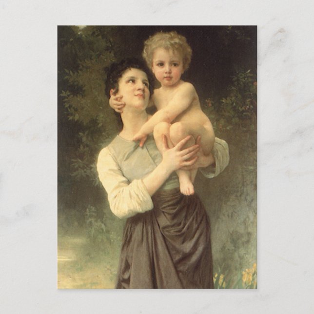 Cartão Postal Irmão e Irmã por William Adolphe Bouguereau (Frente)