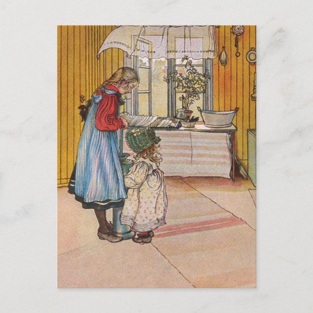 Cartão Postal Irmãs - Koket av Carl Larsson (Frente)