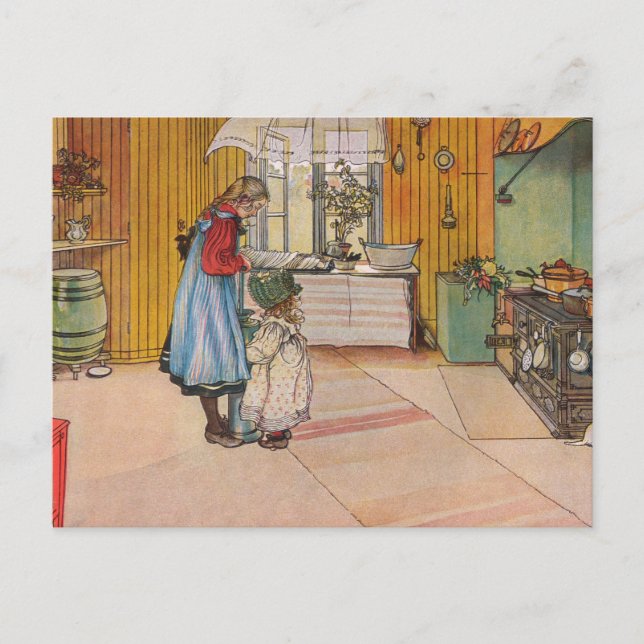Cartão Postal Irmãs - Koket av Carl Larsson (Frente)