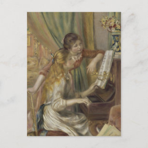 Cartão Postal Irmãs tocando piano