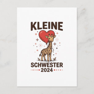 Cartão Postal Irmãzinha 2024 Design de Irmã Girafa Fofa_1
