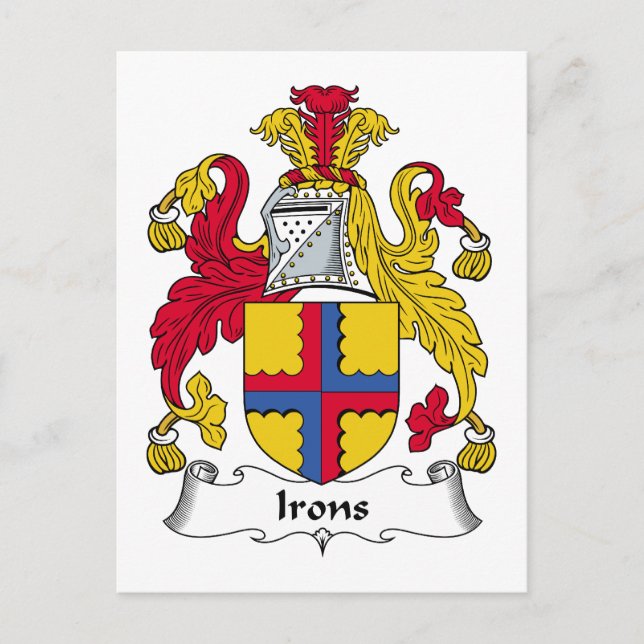 Cartão Postal Irons Family Crest (Frente)