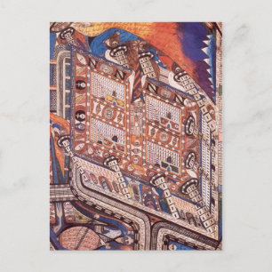 Cartão Postal Irren-Anstalt Banda-Hain, por Adolf Wölfli (1910)