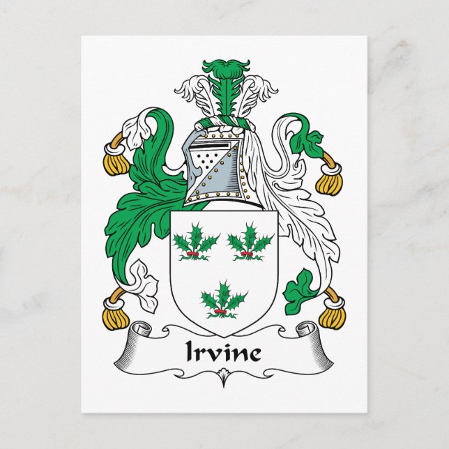 Cartão Postal Irvine Family Crest (Frente)