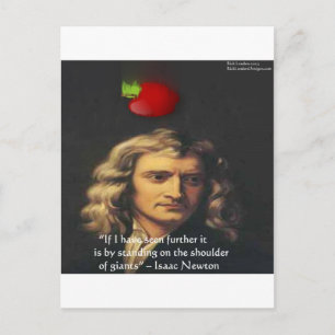 Cartão Postal Isaac Newton "Ombros de Gigantes" Presentes de Sab