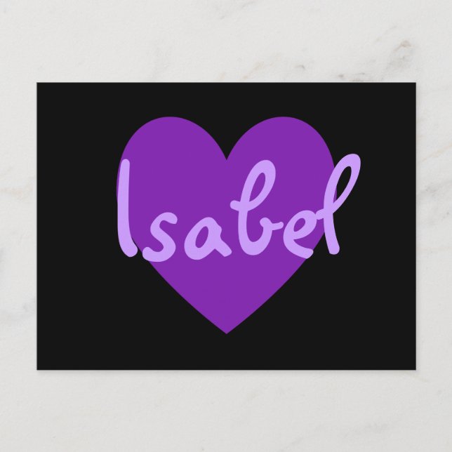Cartão Postal Isabel em roxo (Frente)