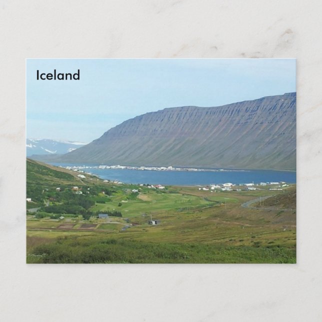 Cartão Postal Ísafjörður, Vestfirðir, Islândia (Frente)