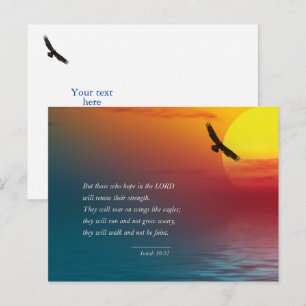 Cartão Postal Isaiah 40:31 Bíblia Versa Lorde Eagle a disparar