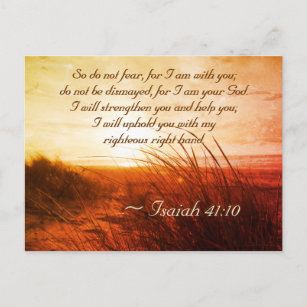 Cartão Postal Isaiah 41:10 Bíblia Verse Não temo que estou com v