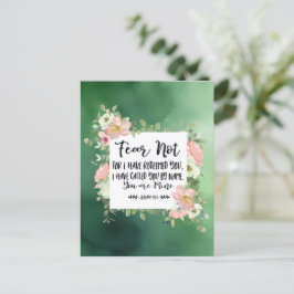 Cartão Postal Isaiah 43:1 Medo Não Por Eu Ter Resgatado Sua Bíbl