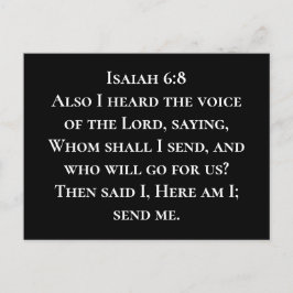 Cartão Postal Isaiah 6:8 Aqui Estou Eu, Mande Missões Cristãs Pa