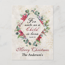 Cartão Postal Isaiah 9:6 Para nós uma criança é nascer, Natal