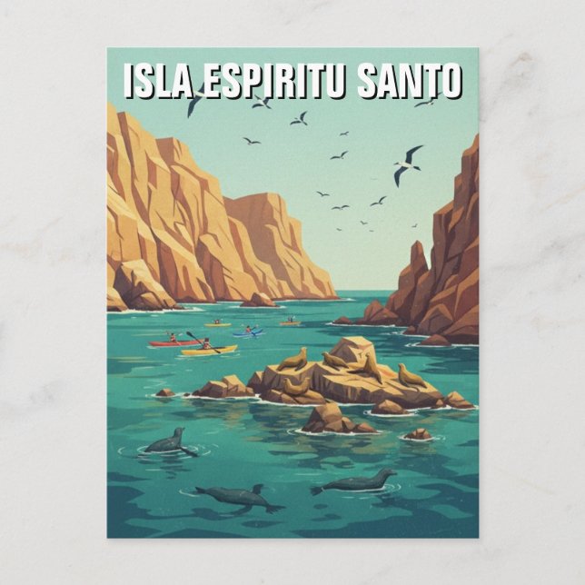 Cartão Postal Isla Espíritu Santo Mexico (Frente)