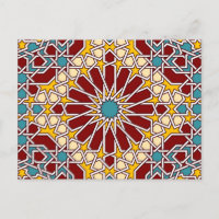 Islamic geometric patterns postcard