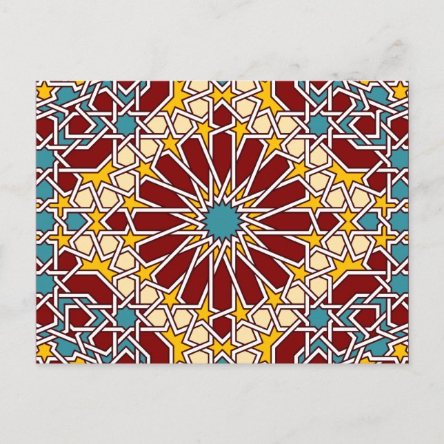 Cartão Postal Islamic geometric patterns postcard (Frente)