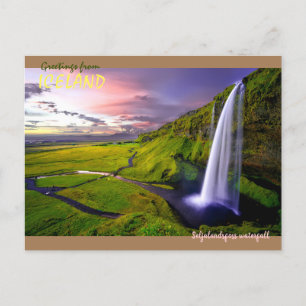 Cartão Postal Islândia - Caipira d'água Seljalandsfoss