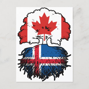 Cartão Postal Islândia Canada Tree Roots Flag