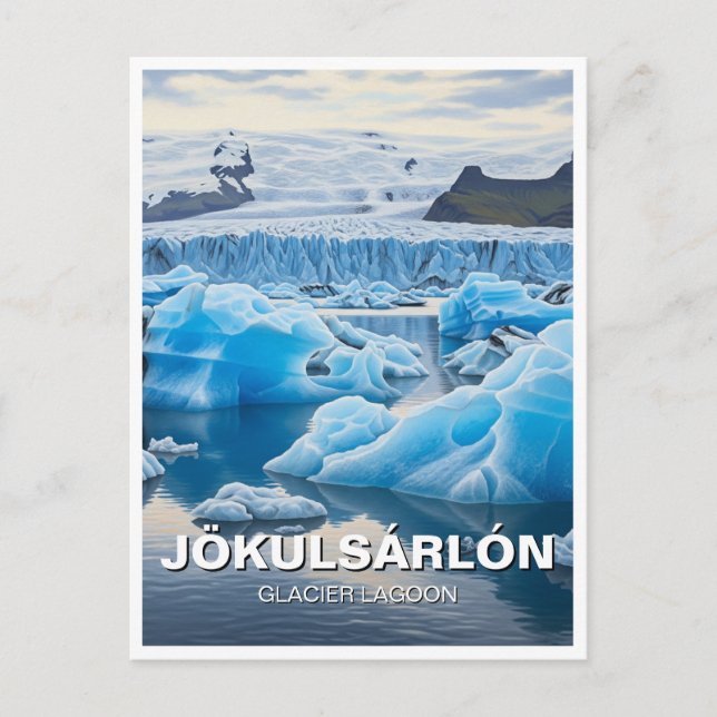 Cartão Postal Islândia Jökulsárlón Glacier Viagem (Frente)
