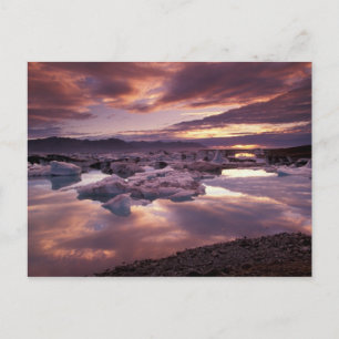 Cartão Postal Islândia, Lagoa Jokulsarlon, Paisagem
