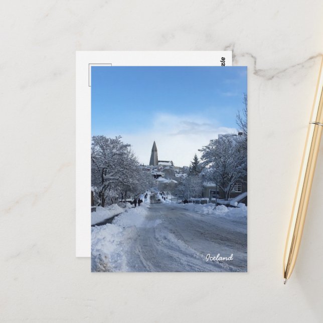 Cartão Postal Islândia Reiquiavique (Frente/Verso In Situ)