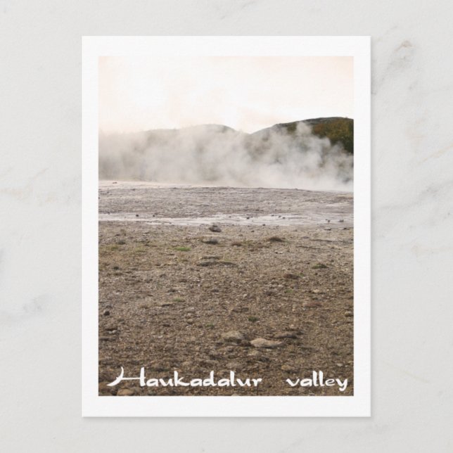 Cartão Postal Islândia, vale de Haukadalur (Frente)