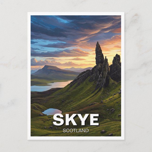 Cartão Postal Isle of Skye Herbrides Scotland Viagem (Frente)