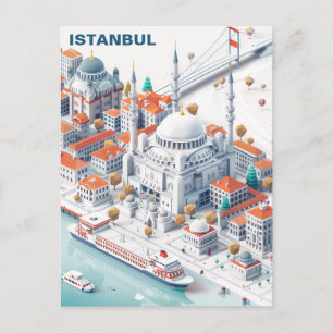 Cartão postal Isométrico Viagem de Istambul
