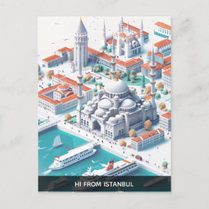 Cartão postal Isométrico Viagem de Istambul