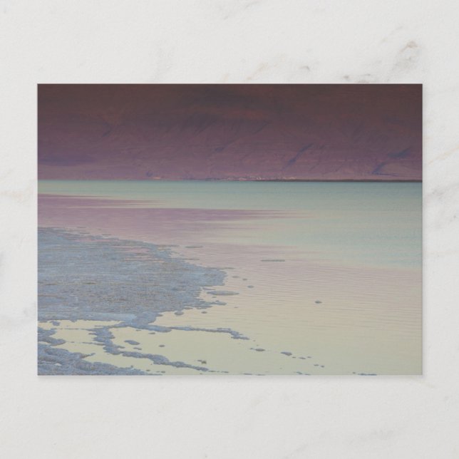 Cartão Postal Israel, mar Morto, Ein Bokek, mar Morto, crepúscul (Frente)