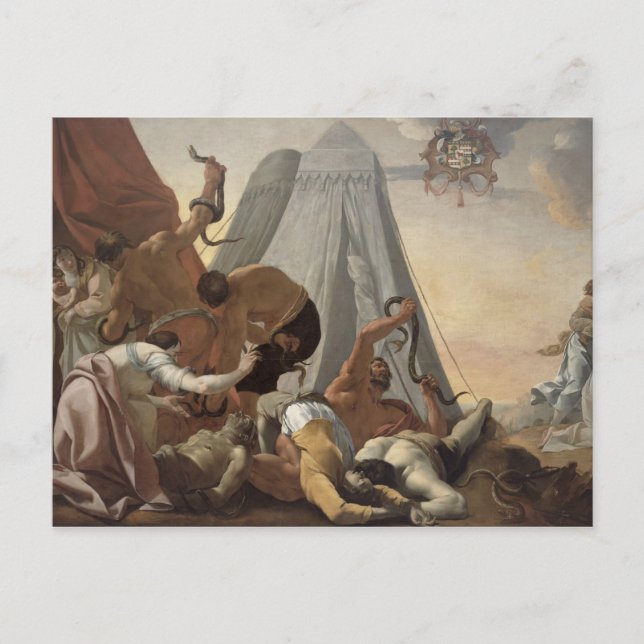 Cartão Postal Israelites afligidos com a serpente de bronze (Frente)