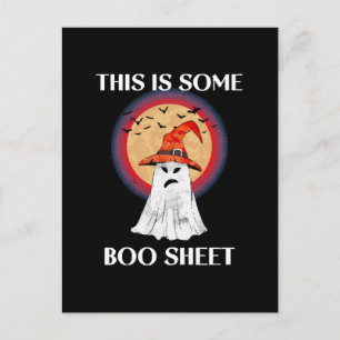 Cartão Postal Isso É Alguma Folha de Boo Dia das Bruxas Fantasma