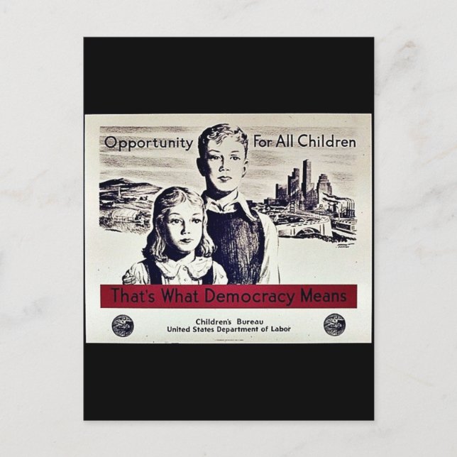 Cartão Postal Isso é o que Democracia significa (Frente)