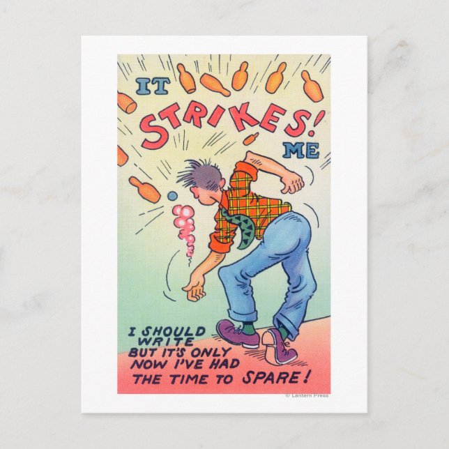 Cartão Postal Isso Me Ataca, Boliche De Cartoon (Frente)