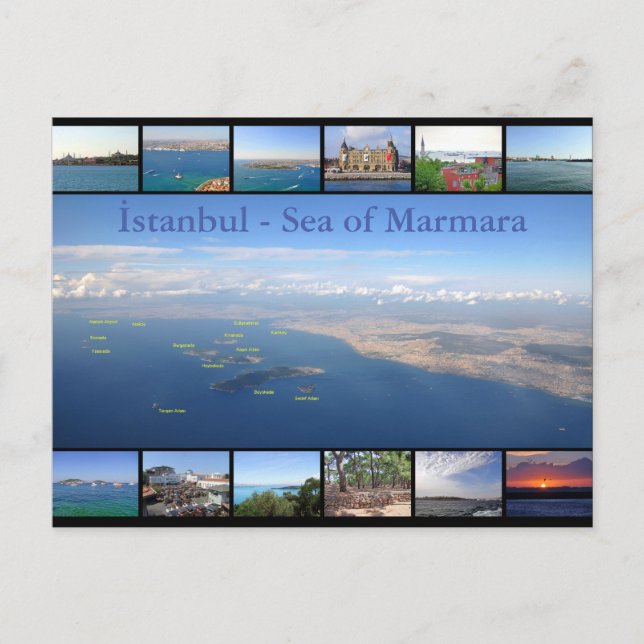 Cartão Postal Istambul - mar de Marmara com príncipe Ilha (Frente)