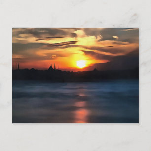 Cartão Postal Istambul Skyline Contra Belo Sol
