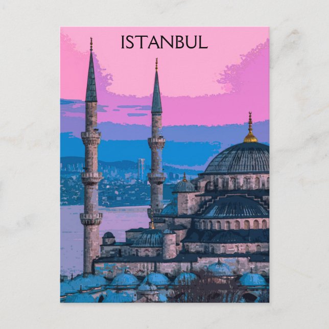 Cartão Postal Istambul Turquia Arquitetura de Sophia Hagia (Frente)