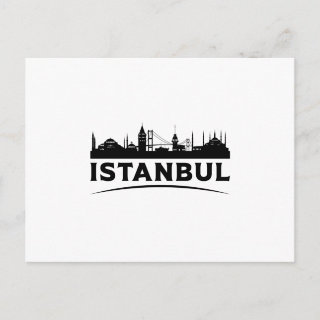 Cartão Postal Istambul Turquia Cidade Cidade da Turquia - Skylin (Frente)