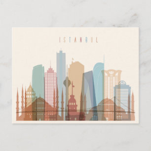 Cartão Postal Istambul, Turquia Linha Skyline Cidade