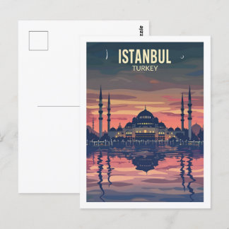 Cartão Postal Istambul Turquia Vintage, famosa Viagem