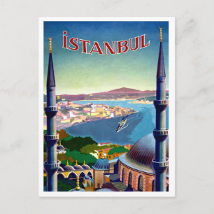 Cartão Postal Istambul, Turquia, visão panorâmica na costa