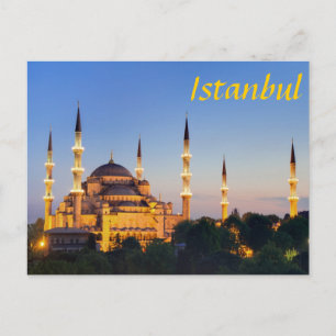 Cartão Postal Istanbul - Blue Mosque at twilight