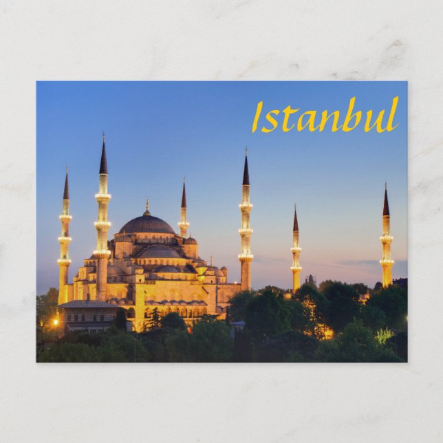 Cartão Postal Istanbul - Blue Mosque at twilight (Frente)