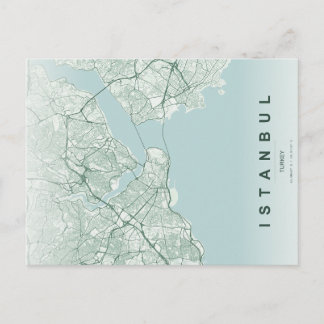 Cartão Postal Istanbul Türkiye Map Minimal