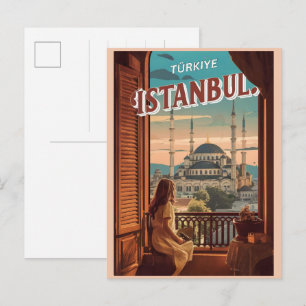 Cartão Postal Istanbul turquia viagem lembranças vintage present