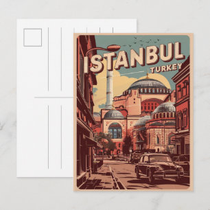 Cartão Postal Istanbul turquia viagem lembranças vintage present