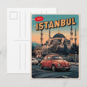 Cartão Postal Istanbul turquia viagem lembranças vintage present