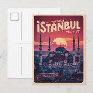 Cartão Postal Istanbul turquia viagem lembranças vintage present