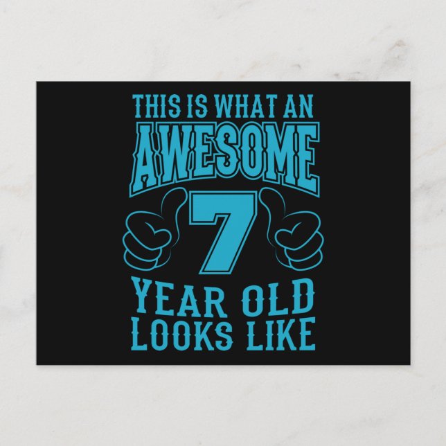 CARTÃO POSTAL ISTO É O QUE É UM ANIVERSÁRIO DE 7 ANOS INCRÍVEL (Frente)