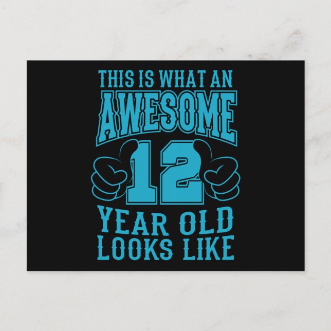 Cartão Postal ISTO É O QUE É UM INCRÍVEL 12 ANOS 12º Aniversário (Frente)